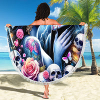 Couple Skull Beach Blanket From Our Firse Kiss - Wonder Print Shop