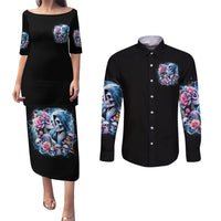 Couple Skull Couples Matching Puletasi and Long Sleeve Button Shirt From Our Firse Kiss - Wonder Print Shop