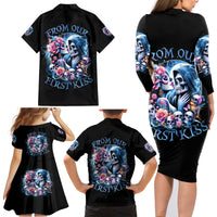Couple Skull Family Matching Long Sleeve Bodycon Dress and Hawaiian Shirt From Our Firse Kiss - Wonder Print Shop