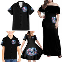 Couple Skull Family Matching Off Shoulder Maxi Dress and Hawaiian Shirt From Our Firse Kiss - Wonder Print Shop