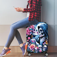 Couple Skull Luggage Cover From Our Firse Kiss - Wonder Print Shop