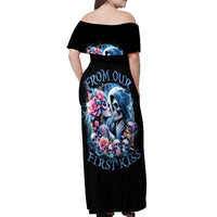 Couple Skull Off Shoulder Maxi Dress From Our Firse Kiss - Wonder Print Shop