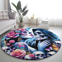 Couple Skull Round Carpet From Our Firse Kiss