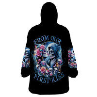 Couple Skull Wearable Blanket Hoodie From Our Firse Kiss - Wonder Print Shop