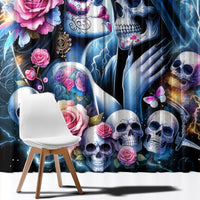 Couple Skull Window Curtain From Our Firse Kiss - Wonder Print Shop