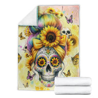 Sunflower Skull Blanket She Is Sunshine Mixed With A Little Hurricane