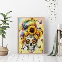 Sunflower Skull Canvas Wall Art She Is Sunshine Mixed With A Little Hurricane - Wonder Print Shop