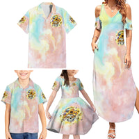 Sunflower Skull Family Matching Summer Maxi Dress and Hawaiian Shirt She Is Sunshine Mixed With A Little Hurricane - Wonder Print Shop