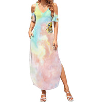 Sunflower Skull Family Matching Summer Maxi Dress and Hawaiian Shirt She Is Sunshine Mixed With A Little Hurricane - Wonder Print Shop