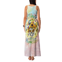 Sunflower Skull Family Matching Tank Maxi Dress and Hawaiian Shirt She Is Sunshine Mixed With A Little Hurricane - Wonder Print Shop