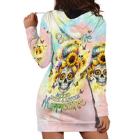 Sunflower Skull Hoodie Dress She Is Sunshine Mixed With A Little Hurricane - Wonder Print Shop