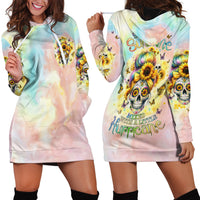 Sunflower Skull Hoodie Dress She Is Sunshine Mixed With A Little Hurricane - Wonder Print Shop