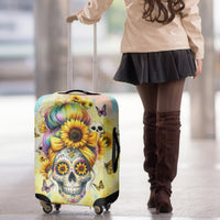 Sunflower Skull Luggage Cover She Is Sunshine Mixed With A Little Hurricane - Wonder Print Shop
