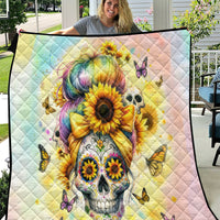 Sunflower Skull Quilt She Is Sunshine Mixed With A Little Hurricane - Wonder Print Shop