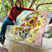 Sunflower Skull Quilt She Is Sunshine Mixed With A Little Hurricane - Wonder Print Shop