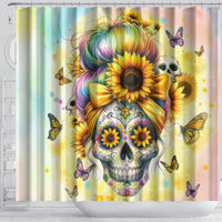 Sunflower Skull Shower Curtain She Is Sunshine Mixed With A Little Hurricane