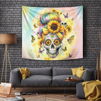 Sunflower Skull Tapestry She Is Sunshine Mixed With A Little Hurricane - Wonder Print Shop