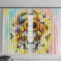 Sunflower Skull Window Curtain She Is Sunshine Mixed With A Little Hurricane - Wonder Print Shop