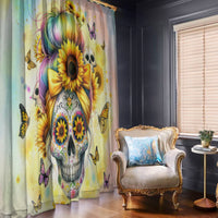Sunflower Skull Window Curtain She Is Sunshine Mixed With A Little Hurricane - Wonder Print Shop