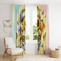 Sunflower Skull Window Curtain She Is Sunshine Mixed With A Little Hurricane - Wonder Print Shop