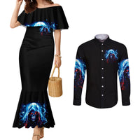 Thunder Skull Couples Matching Mermaid Dress and Long Sleeve Button Shirt I'm Not Anti Social I'm Just Not User Friendly