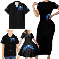 Thunder Skull Family Matching Short Sleeve Bodycon Dress and Hawaiian Shirt I'm Not Anti Social I'm Just Not User Friendly - Wonder Print Shop