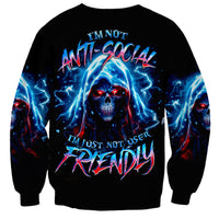 Thunder Skull Sweatshirt I'm Not Anti Social I'm Just Not User Friendly - Wonder Print Shop