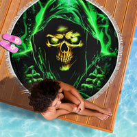 Flame Skull Beach Blanket Of Course I'm Going To Hell I'm Just Here To Pick You Up - Wonder Print Shop