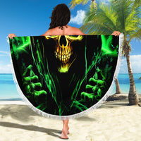Flame Skull Beach Blanket Of Course I'm Going To Hell I'm Just Here To Pick You Up - Wonder Print Shop