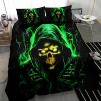 Flame Skull Bedding Set Of Course I'm Going To Hell I'm Just Here To Pick You Up - Wonder Print Shop