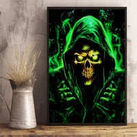 Flame Skull Canvas Wall Art Of Course I'm Going To Hell I'm Just Here To Pick You Up - Wonder Print Shop