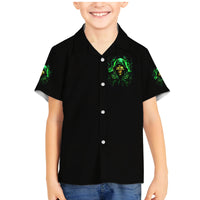 Flame Skull Family Matching Mermaid Dress and Hawaiian Shirt Of Course I'm Going To Hell I'm Just Here To Pick You Up - Wonder Print Shop