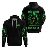 Flame Skull Hoodie Of Course I'm Going To Hell I'm Just Here To Pick You Up - Wonder Print Shop
