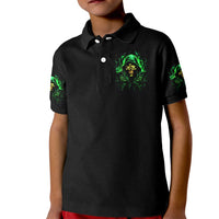 Flame Skull Kid Polo Shirt Of Course I'm Going To Hell I'm Just Here To Pick You Up - Wonder Print Shop