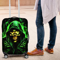 Flame Skull Luggage Cover Of Course I'm Going To Hell I'm Just Here To Pick You Up - Wonder Print Shop