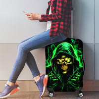 Flame Skull Luggage Cover Of Course I'm Going To Hell I'm Just Here To Pick You Up - Wonder Print Shop