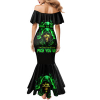 Flame Skull Mermaid Dress Of Course I'm Going To Hell I'm Just Here To Pick You Up - Wonder Print Shop