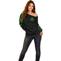 Flame Skull Off Shoulder Sweater Of Course I'm Going To Hell I'm Just Here To Pick You Up - Wonder Print Shop