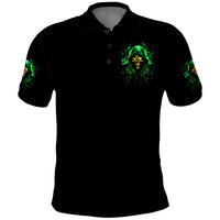 Flame Skull Polo Shirt Of Course I'm Going To Hell I'm Just Here To Pick You Up - Wonder Print Shop