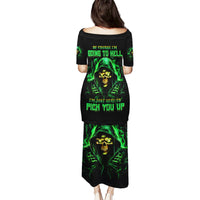 Flame Skull Puletasi Of Course I'm Going To Hell I'm Just Here To Pick You Up - Wonder Print Shop