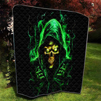 Flame Skull Quilt Of Course I'm Going To Hell I'm Just Here To Pick You Up - Wonder Print Shop