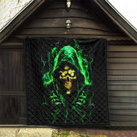 Flame Skull Quilt Of Course I'm Going To Hell I'm Just Here To Pick You Up - Wonder Print Shop