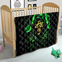 Flame Skull Quilt Of Course I'm Going To Hell I'm Just Here To Pick You Up - Wonder Print Shop