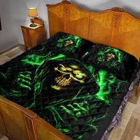 Flame Skull Quilt Bed Set Of Course I'm Going To Hell I'm Just Here To Pick You Up - Wonder Print Shop