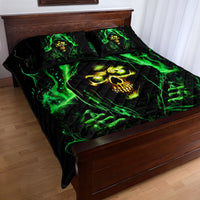 Flame Skull Quilt Bed Set Of Course I'm Going To Hell I'm Just Here To Pick You Up - Wonder Print Shop