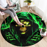 Flame Skull Round Carpet Of Course I'm Going To Hell I'm Just Here To Pick You Up