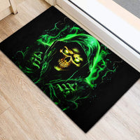 Flame Skull Rubber Doormat Of Course I'm Going To Hell I'm Just Here To Pick You Up - Wonder Print Shop