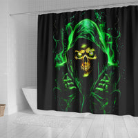 Flame Skull Shower Curtain Of Course I'm Going To Hell I'm Just Here To Pick You Up