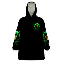 Flame Skull Wearable Blanket Hoodie Of Course I'm Going To Hell I'm Just Here To Pick You Up - Wonder Print Shop