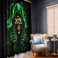 Flame Skull Window Curtain Of Course I'm Going To Hell I'm Just Here To Pick You Up - Wonder Print Shop